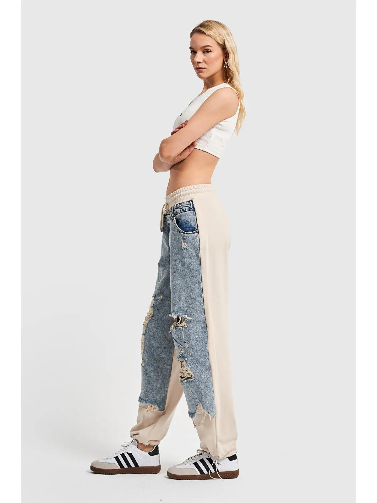 Denim Overlay Pants
