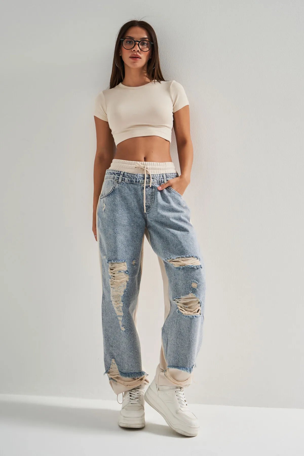Denim Overlay Pants