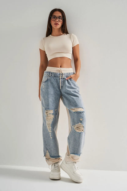Denim Overlay Pants