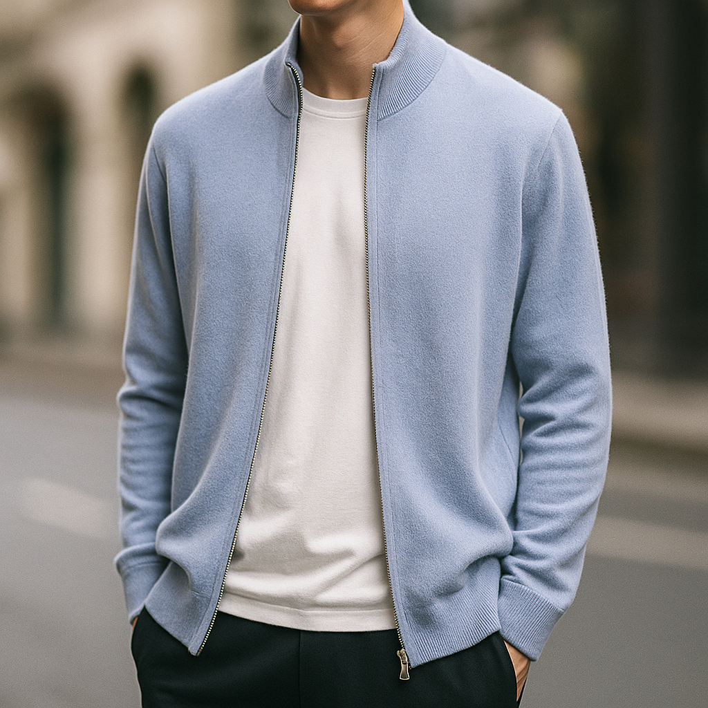The Marino Cashmere Zip Cardigan