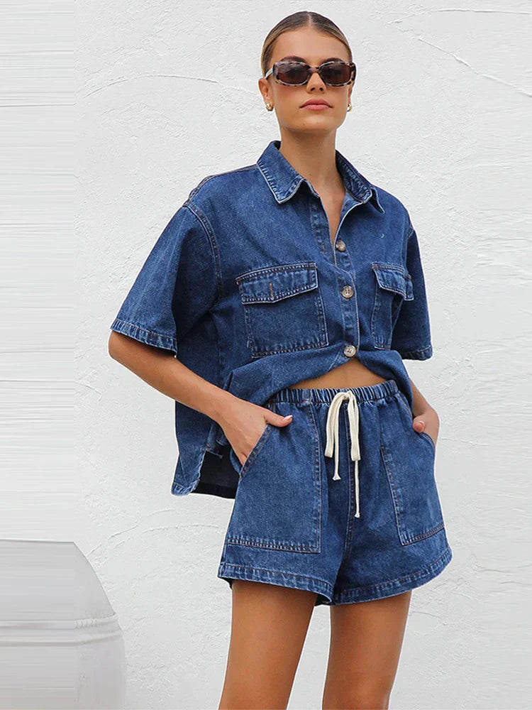 Olivia Denim Two-Piece Set